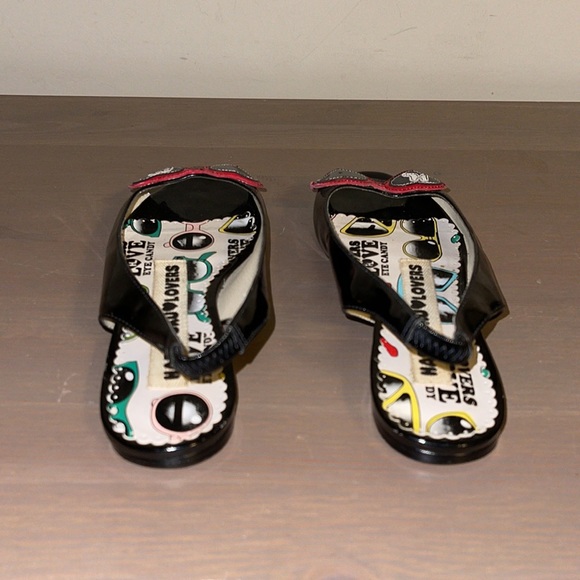 Harajuku Lovers Black Patent Leather Peep Toe Flats - Women’s Size 7 - Picture 7 of 11